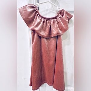Pink velvet toddler girl dress